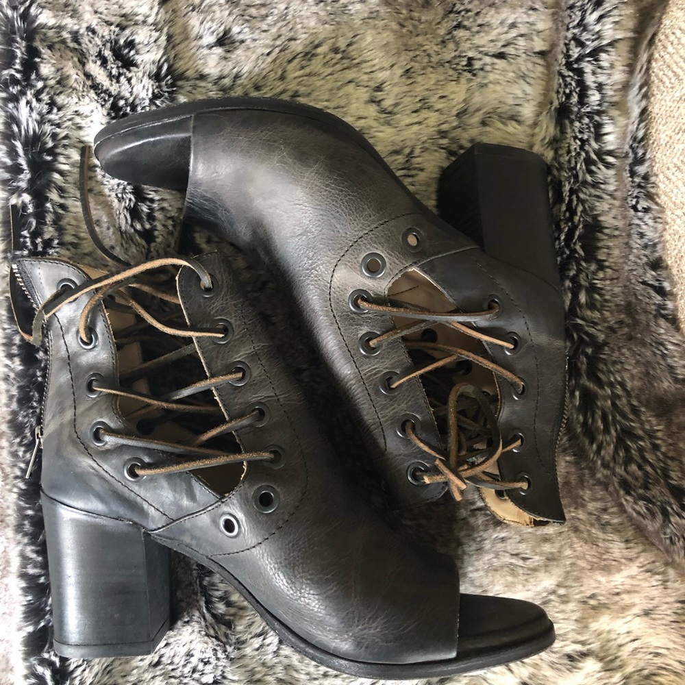 Leather booties